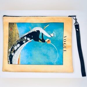 Vogue Canvas Art Deco Cosmetic Bag From Spain - Original Vintage Vogue B NEW